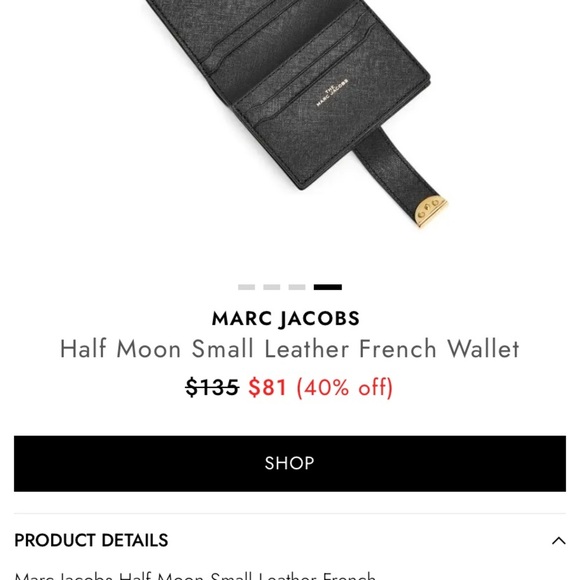 MARC JACOBS Half Moon Small Leather French Wallet - Picture 4 of 8
